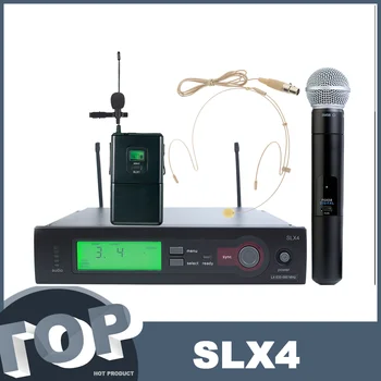 Profesyonel en kaliteli SLX SLX4 SLX24 UHF kablosuz mikrofon sistemi sahne performansı ve şarkı için uygundur