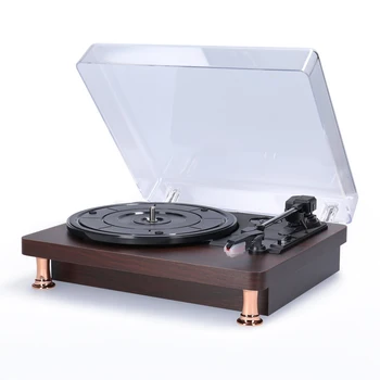 Retro Vinil plak çalar w / Toz Geçirmez Kapak Sınıf - ıc Nostaljik Tarzı Plak Çalar 33/45/78 RPM Turntable Gramofon Fonograf
