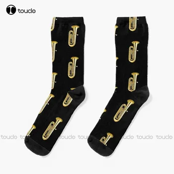 Siyah Euphonium Çorap Çorap Çizmeler Moda Yaratıcı Eğlence Komik Sanat Soyut Yağlıboya Çorap Sokak Kaykay Çorap Renkli