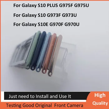 Siyah Mavi Gümüş Tek + Çift Sım Tepsi microSD SIM Kart Yuvası Samsung Galaxy S10 Artı S10 + S10E G975 G970 Yedek parça