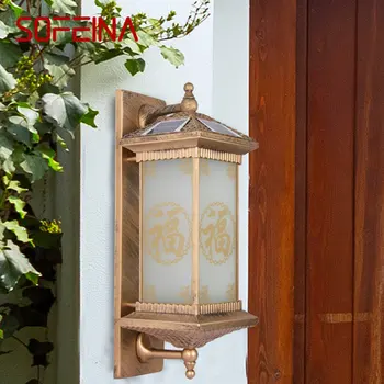 SOFEİNA güneş duvar lambaları Modern çin açık bronz aplik ışık LED su geçirmez IP65 ev Villa sundurma avlu