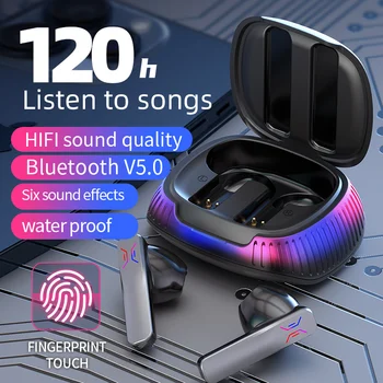 SOOMFON Bluetooth Kulaklık HİFİ 9D Surround Ses Su Geçirmez TWS kablosuz mikrofonlu kulaklık Dokunmatik Kontrol Düşük Gecikme Kulaklık
