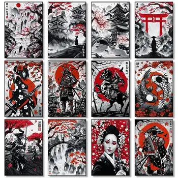 Tam Elmas Nakış Japon Zen Mürekkep Samurai Elmas Boyama 5D Kiti DIY El Sanatları Taklidi Mozaik Resimleri Dekor Ev