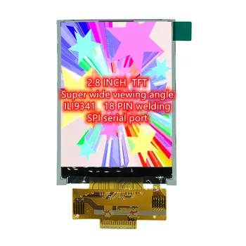 Tam Renkli 2.8 inç TFT LCD 18 pin 0.8 mm 240320 çözünürlük ILI9341 sürücü IC süper geniş Görsel Melek 4 telli SPI en az 4 IO