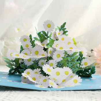 Tatlı 3D Papatya Çiçek Tebrik Kartları Düğün Davetiyeleri anneler Günü Doğum Günü El Yazısı Kartpostallar Hediye Kartları Teşekkür Kartları