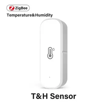 Taşınabilir Sıcaklık Ve Nem Sensörü Akıllı Sıcaklık Sensörü Zigbee Akıllı Ev Güvenlik Ses Kontrolü Çok Fonksiyonlu
