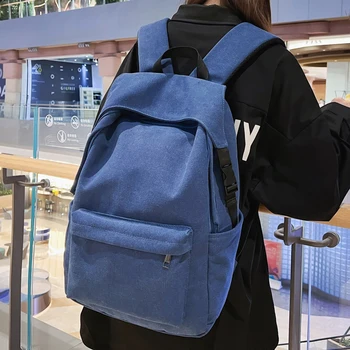 Tuval Kadın Sırt Çantası Kore Kız Sırt Çantası okul çantası Öğrenci Gençler için Erkek Erkek Laptop Sırt Çantası Sırt Çantası Schoolbag Mochila
