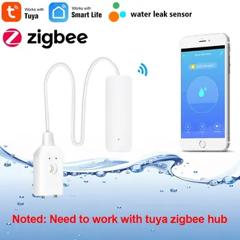 Tuya Akıllı Zigbee Su Sensörü Kaçak Dedektörü Sel Su Kaçağı Alarmı Çalışma Güvenlik Sistemi Zigbee Hub ile Kaçak Su Sensörü