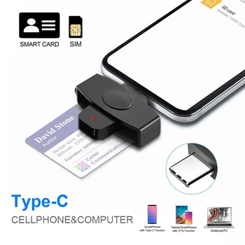 USB tip c akıllı Kart okuyucu bellek KİMLİK Bankası EMV elektronik DNIE dnı sım cloner konnektör adaptörü Android Telefonlar