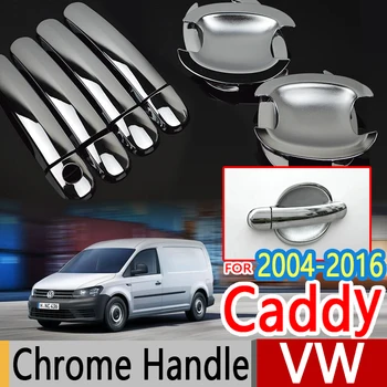 VW Caddy 2004-2016 için 2K Krom Kapı Kolu Trim Seti Volkswagen Araba Aksesuarları Araba Styling 2005 2008 2010 2015 TDI TSI