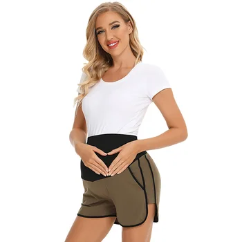 Yaz Yeni Hamile kadın pantolonları Yüksek Bel Rahat Dış Giyim Şort Pamuk Moda Gevşek Hamile Kadın Şort