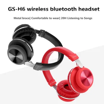 Yeni GS-H6 kablosuz bluetooth kulaklık mikrofon ile stereo oyun çağrı subwoofer cep telefonu bilgisayar kulaklığı TF kartı destekler