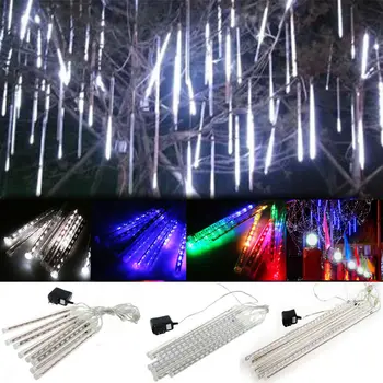 Yeni yıl Meteor duş yağmur 8 tüpler LED dize ışık 20/30/50 cm açık su geçirmez noel düğün bahçe dekorasyon için