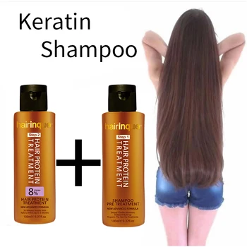 YENİ 8 % Formalin Keratin Arındırıcı Şampuan Seti Kıvırcık Saç Düzleştirme Tedavisi Buklesiz Yumuşak Pürüzsüz keratinli saç Bakımı Aracı